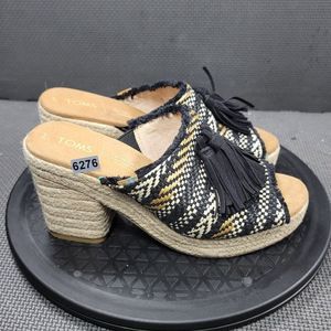 Toms Black and Tan Heeled Shoes